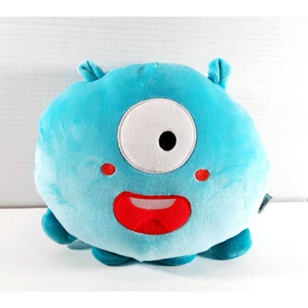 MINISO  Little Monster Plushie Stuffed Animal Blue One Big Eye  12"
